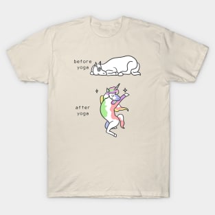 Before and After Yoga Unicorn T-Shirt